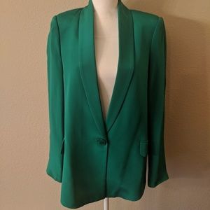 Truth and Pride Emerald Green Silk Blazer Size M